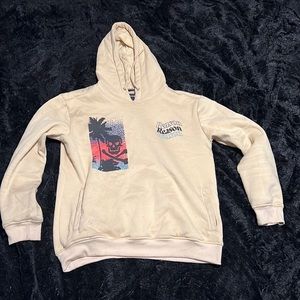Beige “Reason” Graphic Hoodie